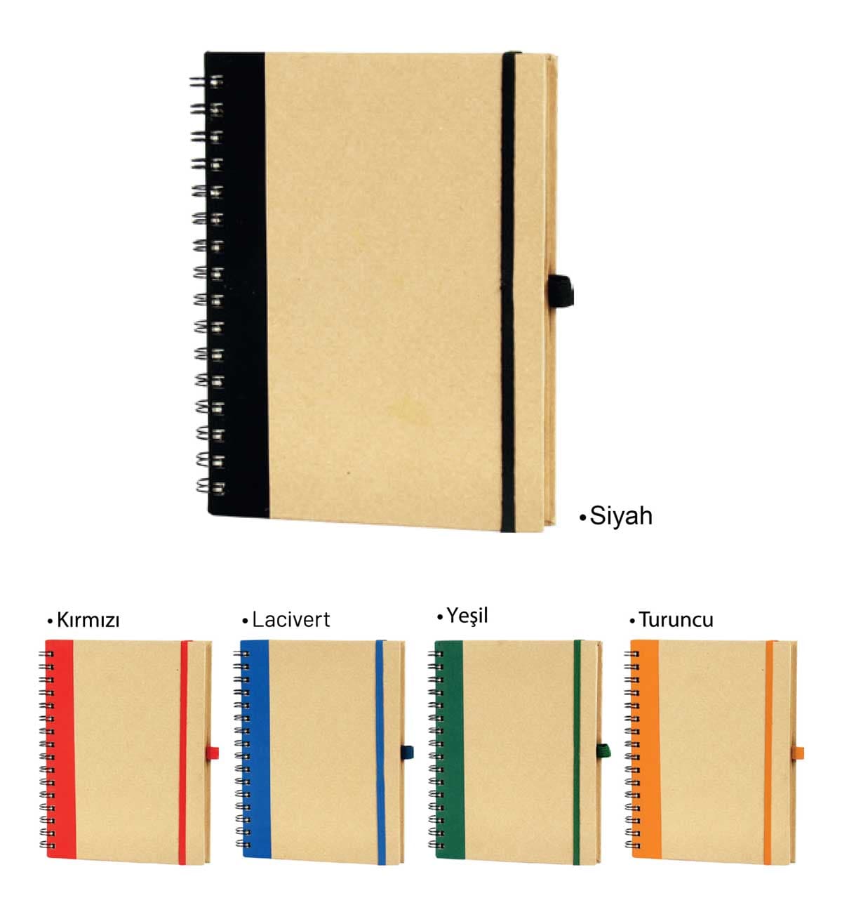 Promosyon Spiralli Not Defteri GD-140 | Sert Kraft Kapak Logo Baskılı Defter