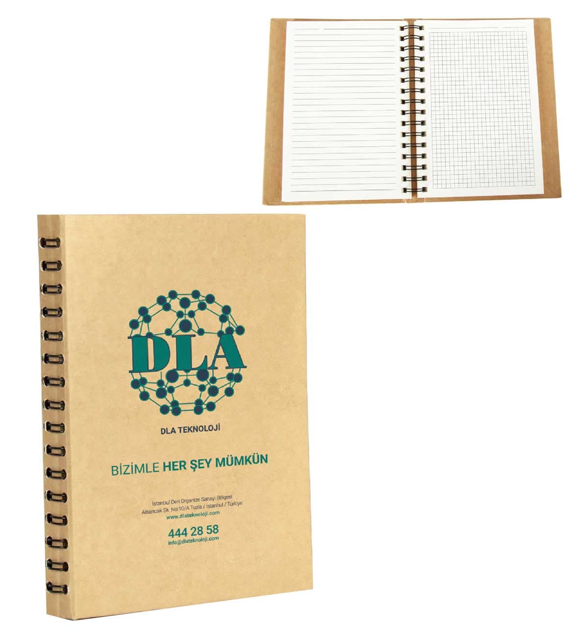 Promosyon Spiralli Notluk GD-120 | Sert Kraft Kapak Logo Baskılı Defter