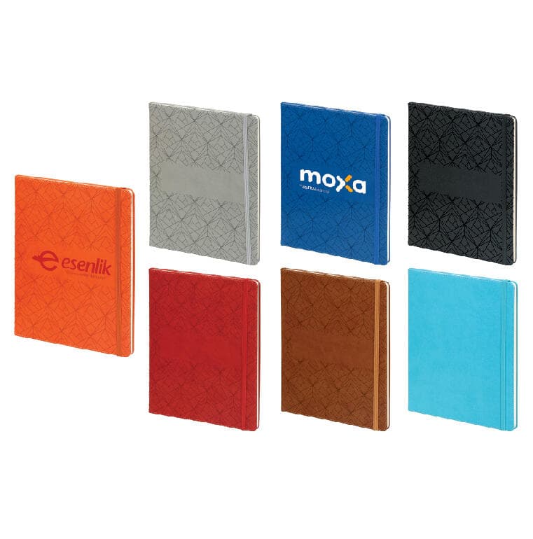 Promosyon Tarihsiz Defter 19,5x25 cm TD-130 | Termo Deri Gofre Baskılı Kareli Defter
