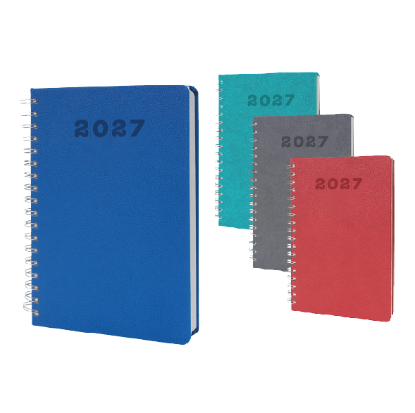Promosyon Spiralli Ajanda AJ-270 | 17 x 24 cm Logo Baskılı Termo Deri Tarihli Ajanda