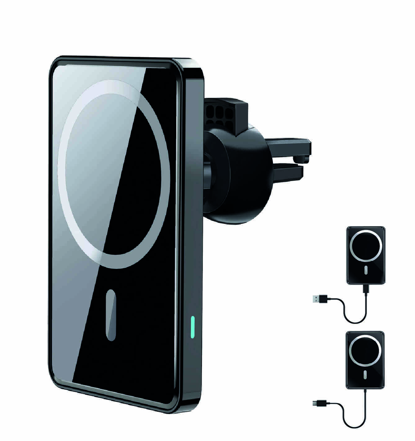 Promosyon Araç İçi Telefon Tutucu TT-480 | 22.5W MagSafe Wireless Şarjlı Manyetik Araç Tutucu