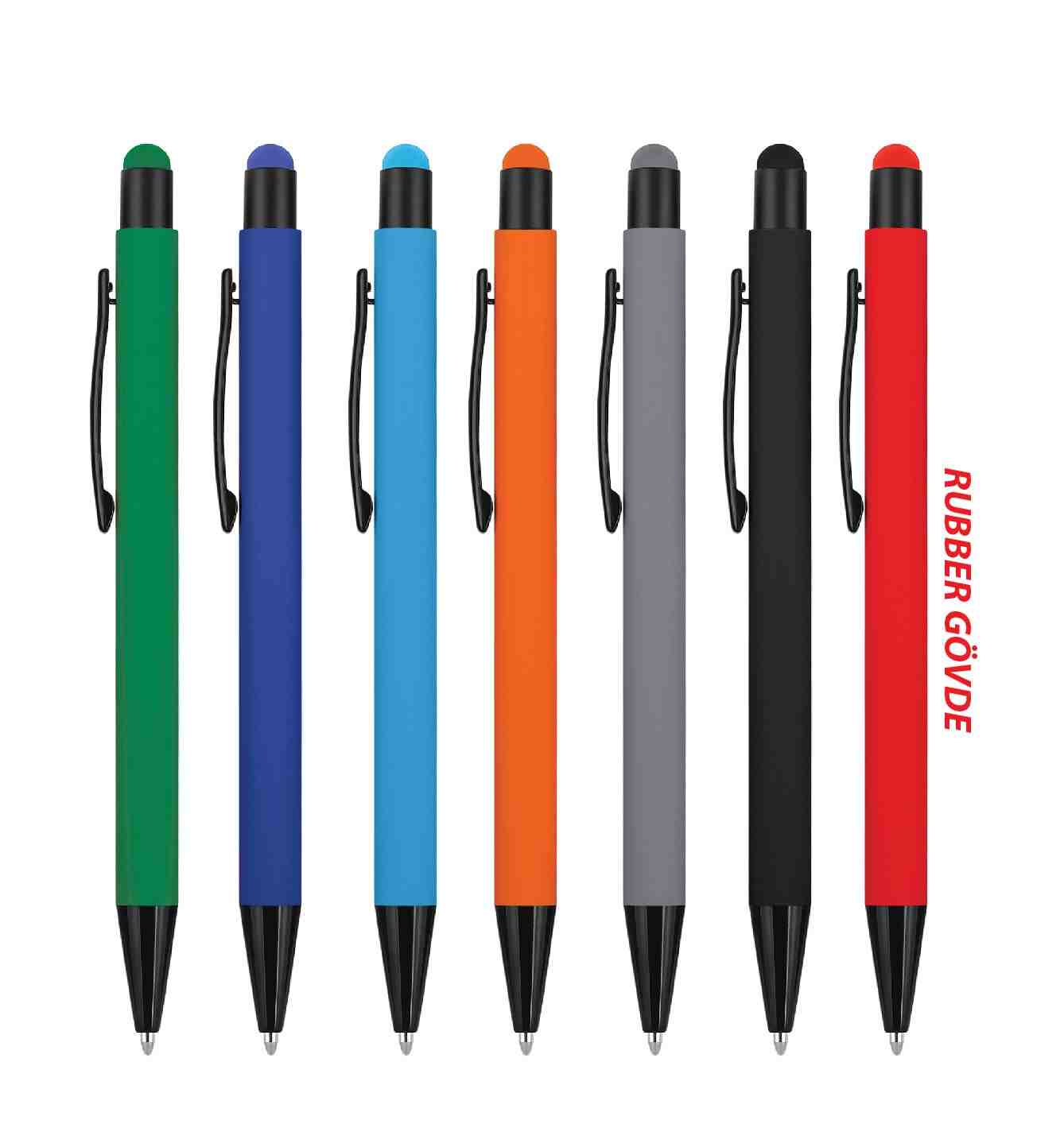 Promosyon Dokunmatik Kalem DK-600 | Rubber Gövdeli Logo Baskılı Stylus Kalem