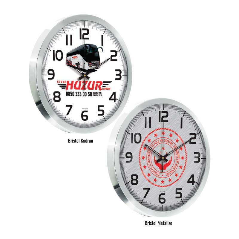 Promosyon Duvar Saati Metal Kasa DS-170 | Logo Baskılı 30 cm Duvar Saati