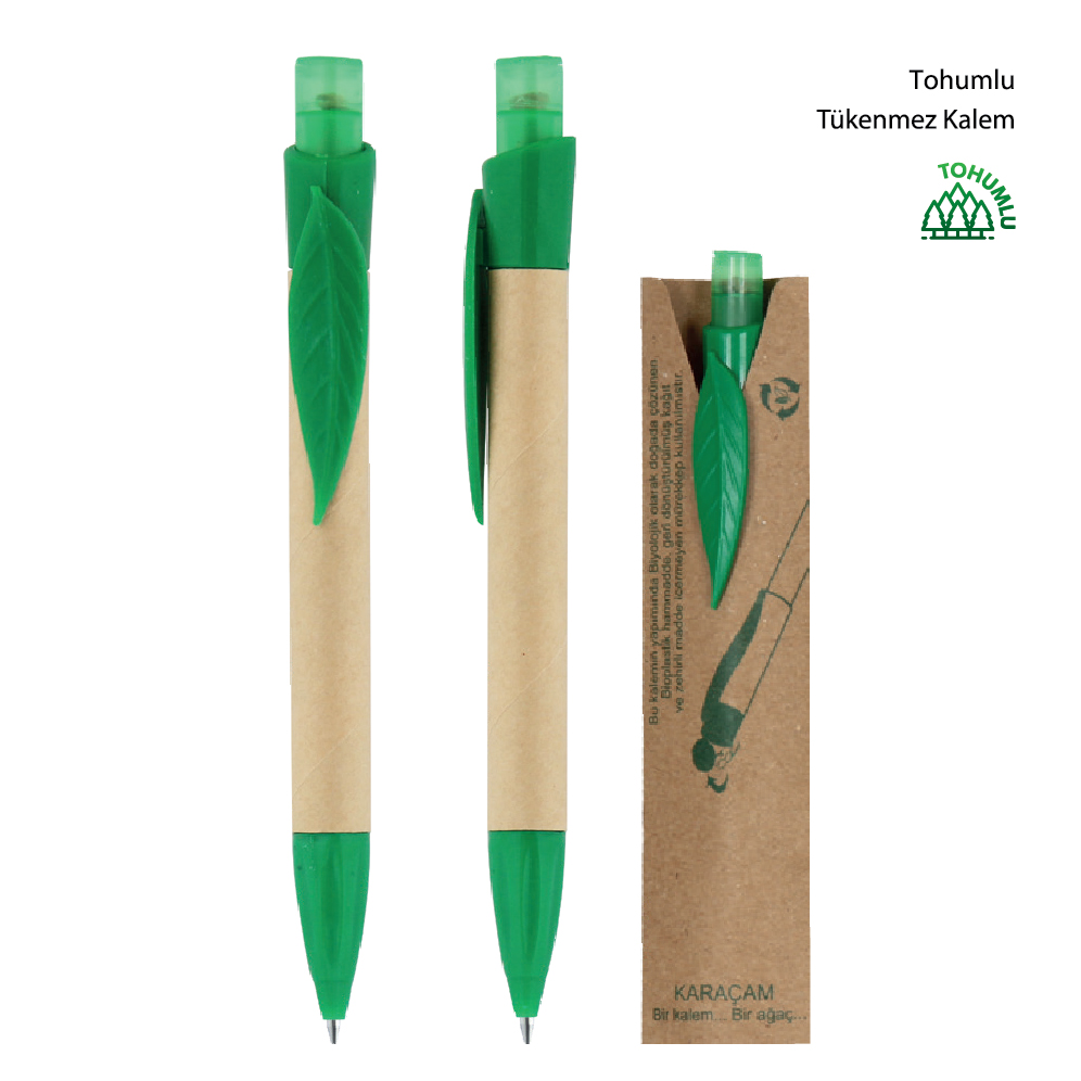 Promosyon Geri Dönüşümlü Tohumlu Tükenmez Kalem GDK-110 | Logo Baskılı Çevreci Kalem