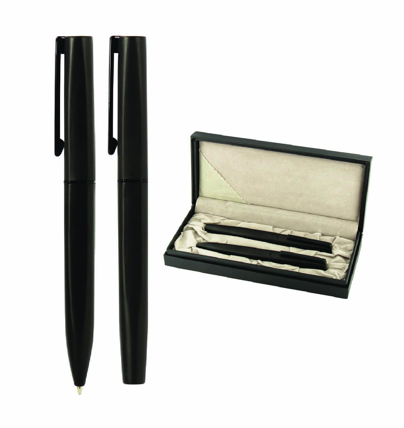Promosyon Kalem Seti KS-290 | Minimal Siyah Roller & Tükenmez Kalem Seti