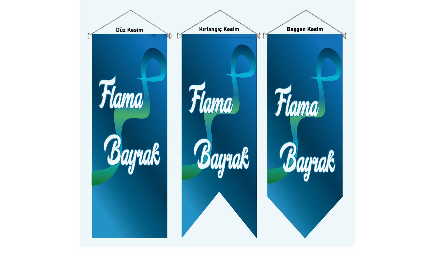 Promosyon Kırlangıç Bayrak 75x200 cm BYK-180 | Büyük Boy Dikey Flama Bayrak (Düz / Kırlangıç / Beşgen Kesim)