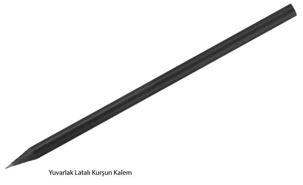 Promosyon Latalı Yuvarlak Kurşun Kalem KK-440 | Siyah Gövdeli Logo Baskılı Kalem
