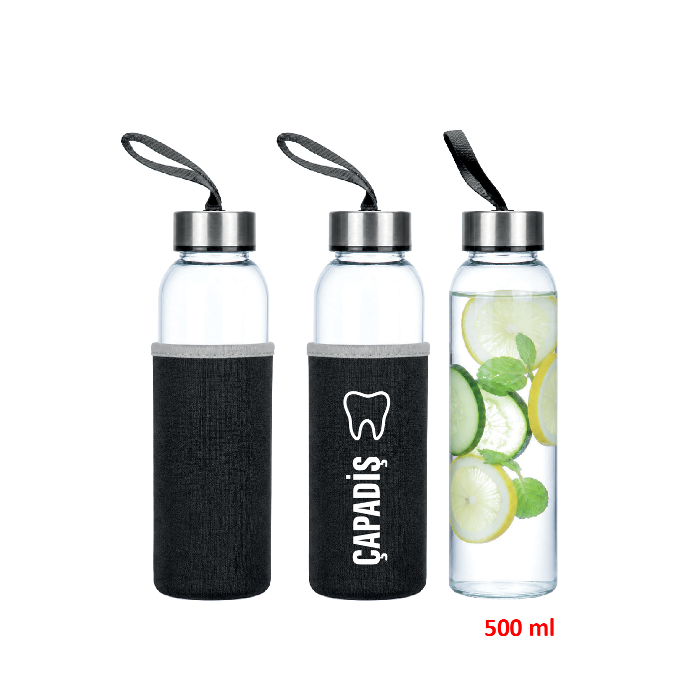 Promosyon Cam Matara CM-100 | 500 ml Logo Baskılı Matara