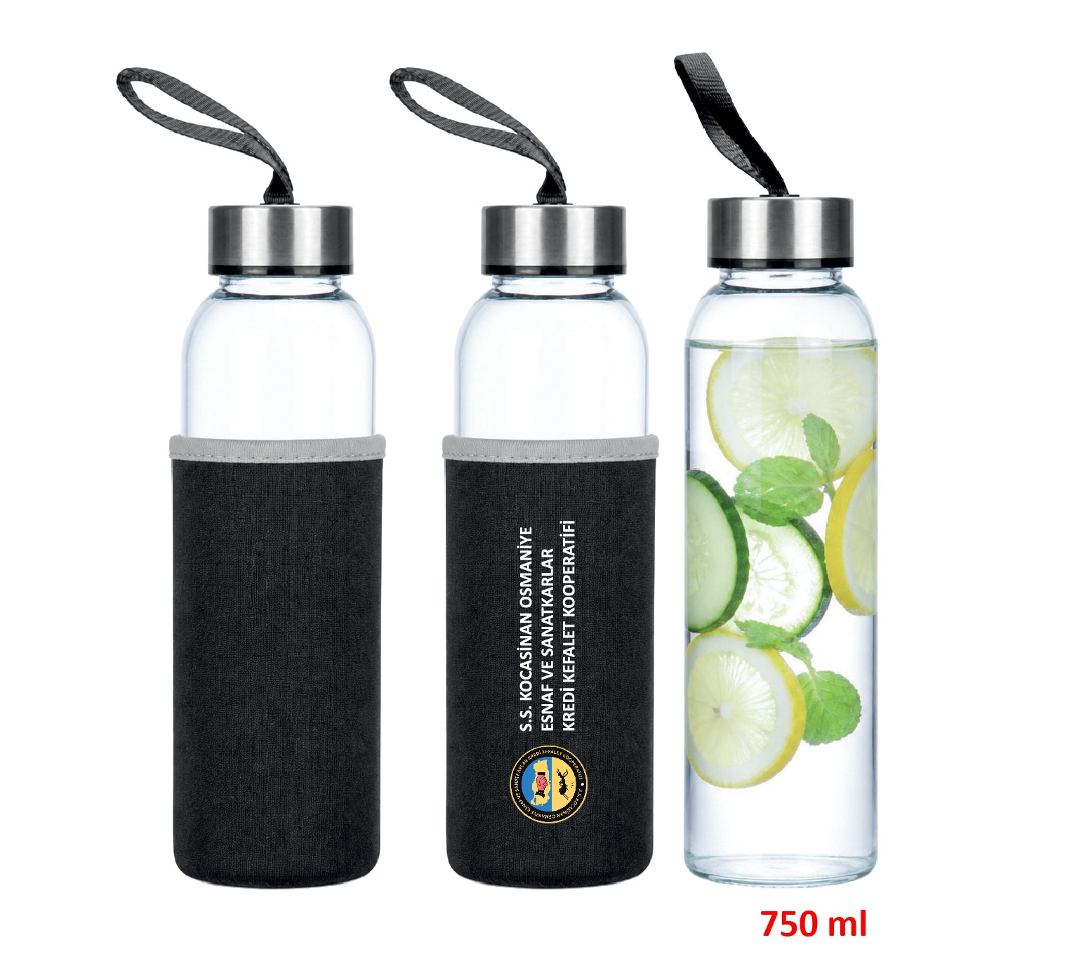 Promosyon Cam Matara CM-150 | 750 ml Logo Baskılı Matara