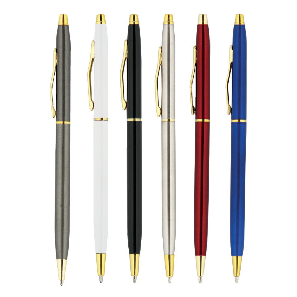 Promosyon Metal Kalem MK-280 | Altın Detaylı Logo Baskılı Premium Metal Kalem