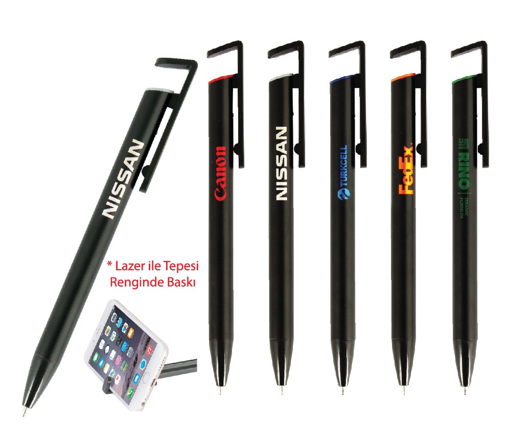 Promosyon Metal Kalem MK-350 | Telefon Tutuculu Klips Renginde Logo Baskılı Kalem