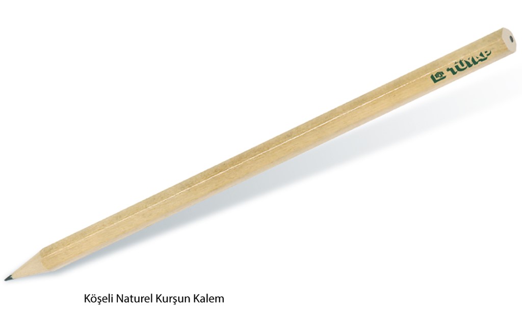 Promosyon Naturel Köşeli Kurşun Kalem KK-360 | Ahşap Gövdeli Logo Baskılı Kalem