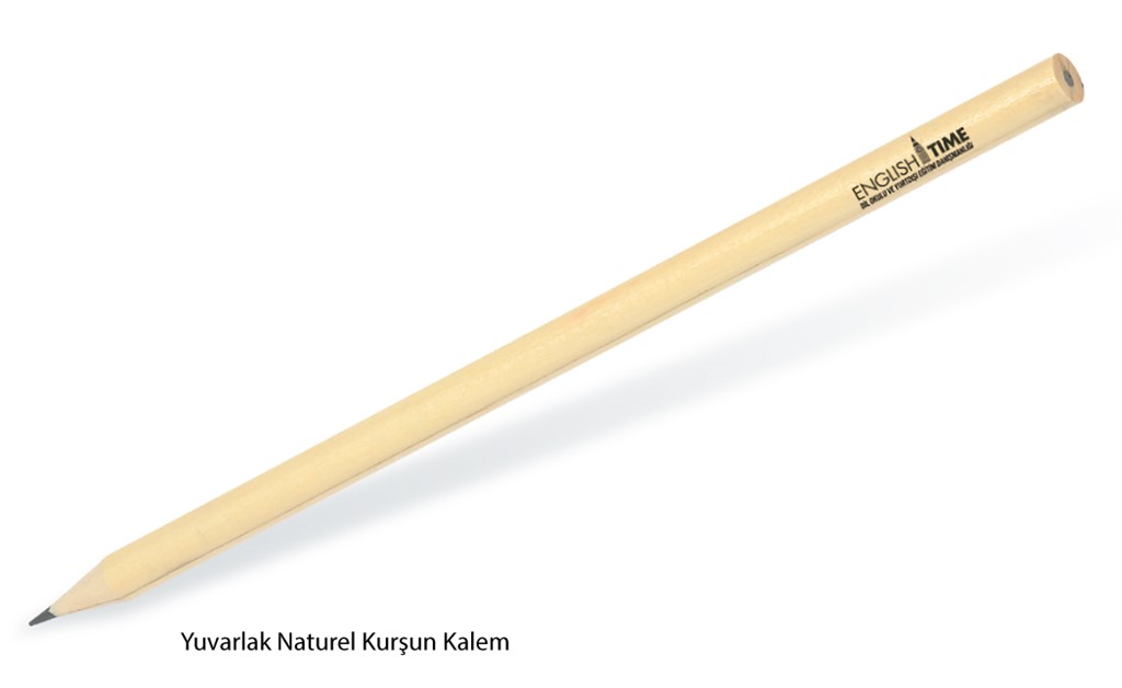 Promosyon Naturel Yuvarlak Kurşun Kalem KK-380 | Ahşap Gövdeli Logo Baskılı Kalem