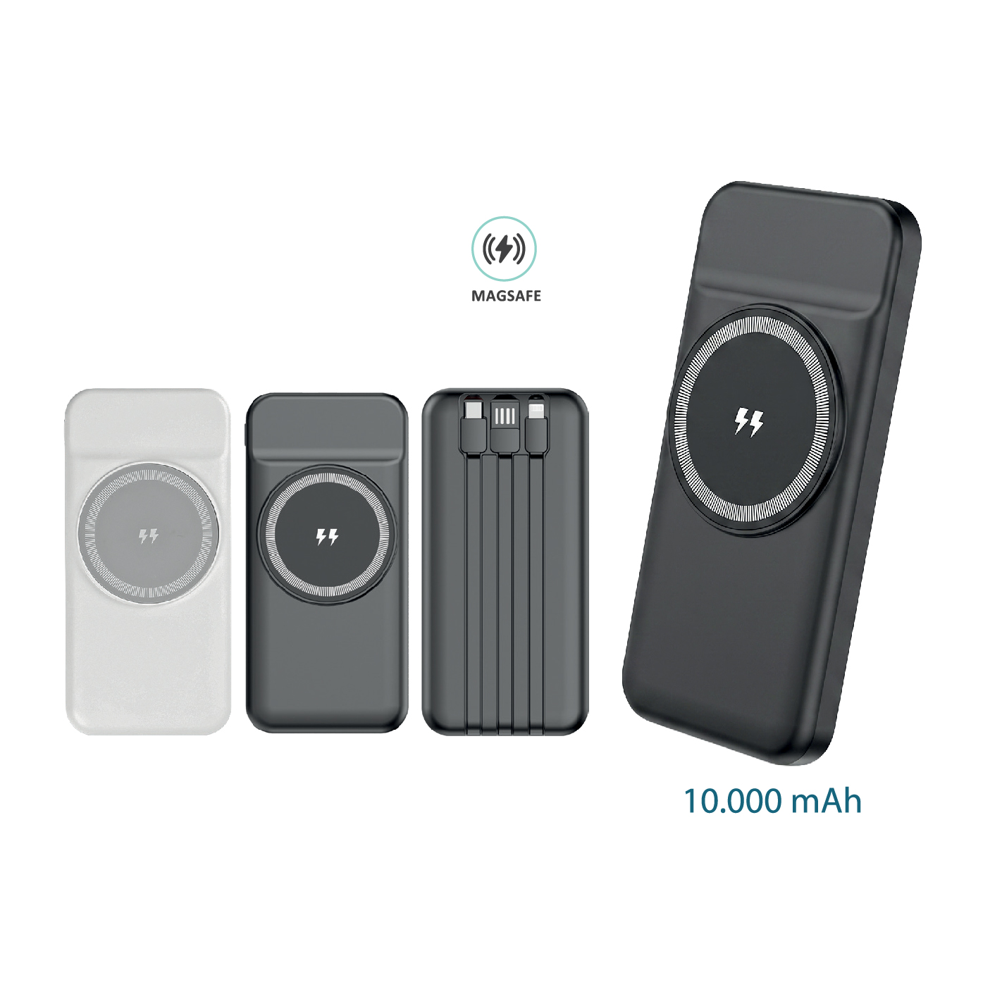 Promosyon Powerbank 10.000 mAh PB-210 | Dahili Kablolu 22,5W PD