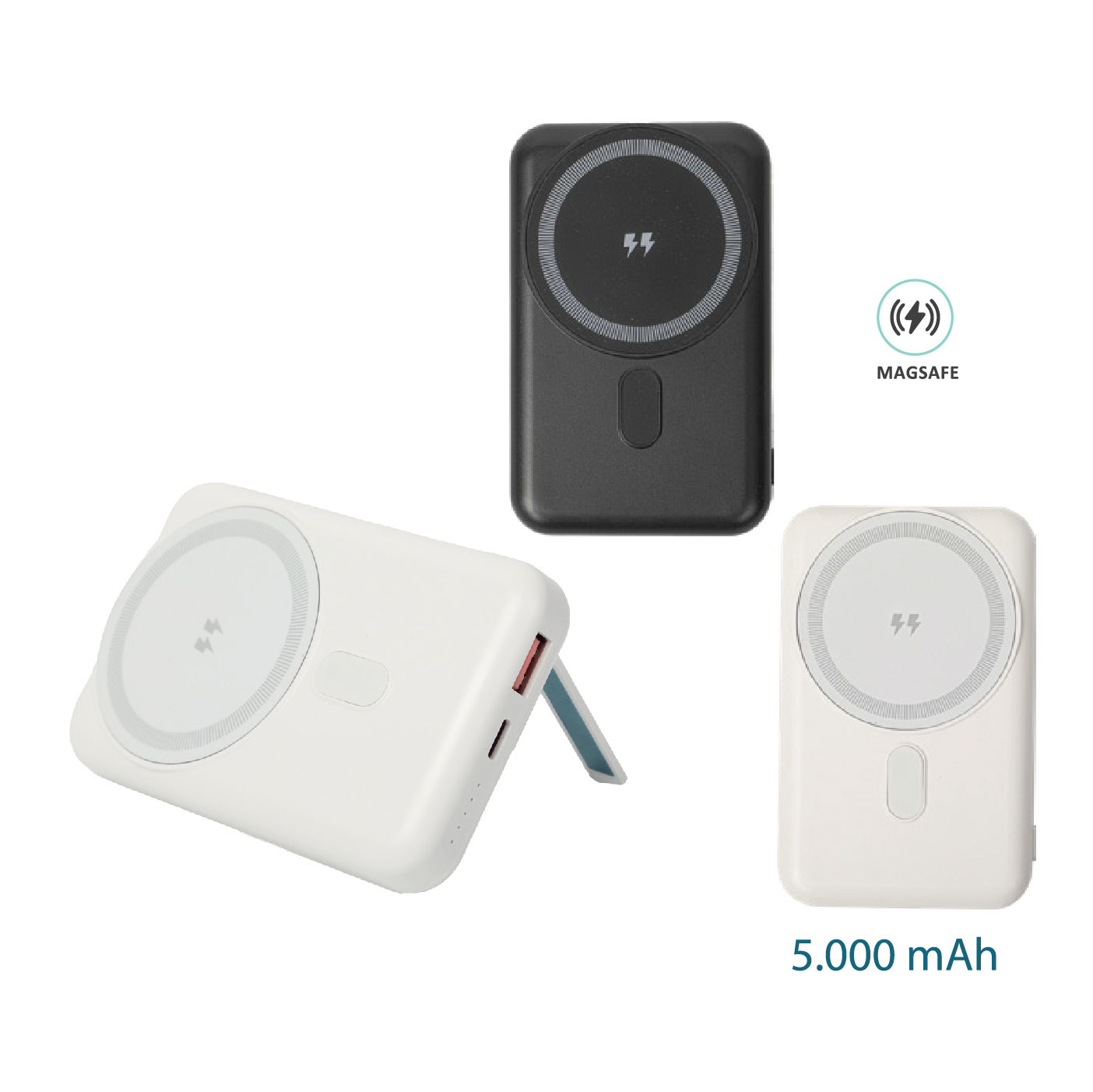 Promosyon Powerbank 5.000 mAh PB-190 | Magsafe Logo Baskılı Powerbank