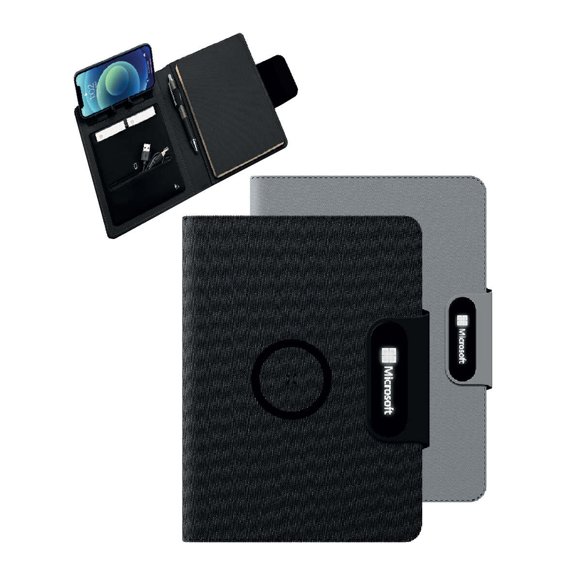 Promosyon Powerbank Organizer PB-390 (8000 mAh) | Işıklı Logolu Premium Organizer