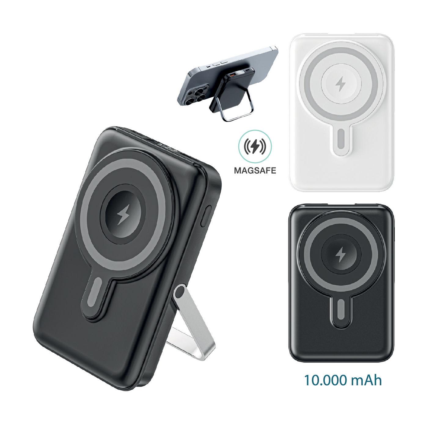 Promosyon Powerbank 10.000 mAh Wireless PB-113 | Mıknatıslı Kablosuz Şarjlı Logo Baskılı Powerbank