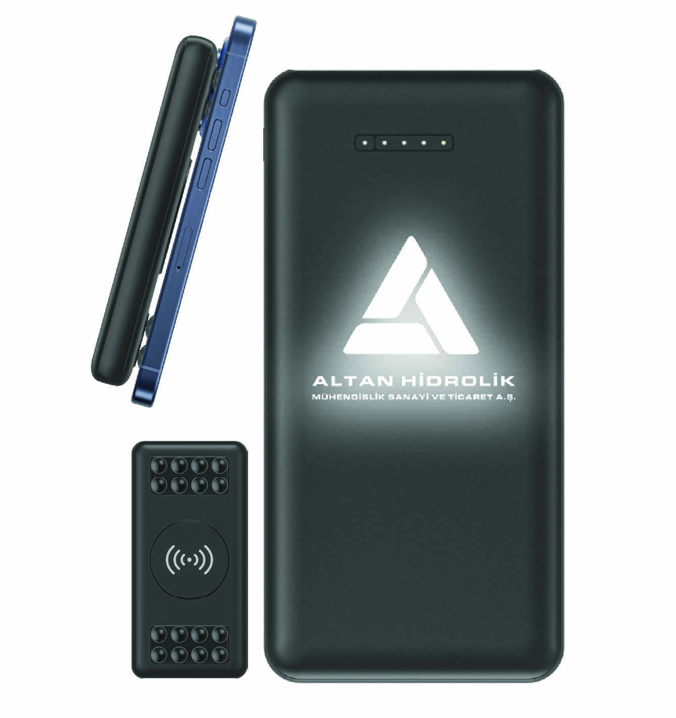 Promosyon Powerbank 10.000 mAh Wireless Light-Up Logo PB-130 | Logo Baskılı Powerbank