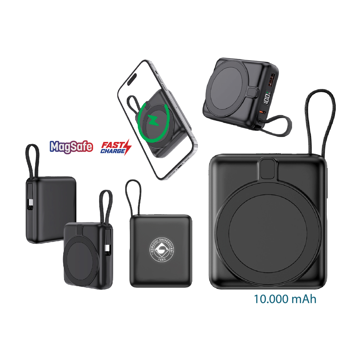 Promosyon MagSafe Powerbank 10.000 mAh PB-170 | Işıklı Logo