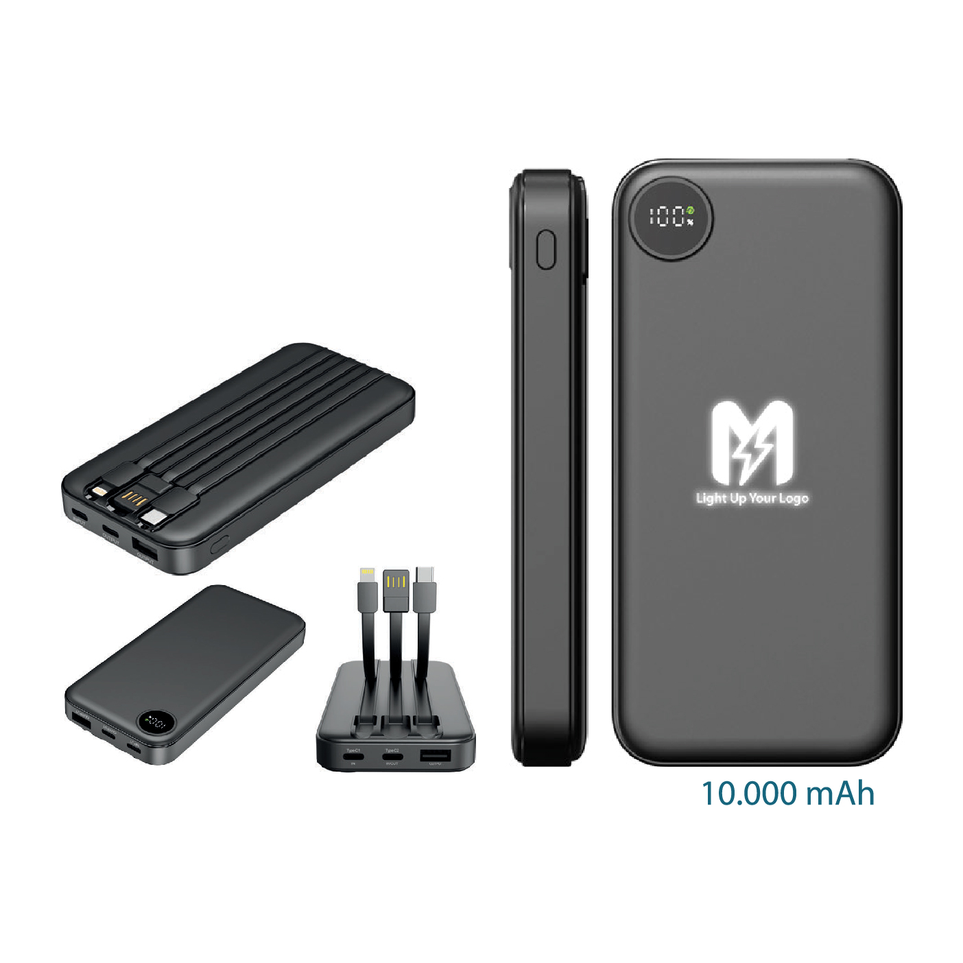 Promosyon Powerbank 10.000 mAh PB-330 | Işıklı Logo