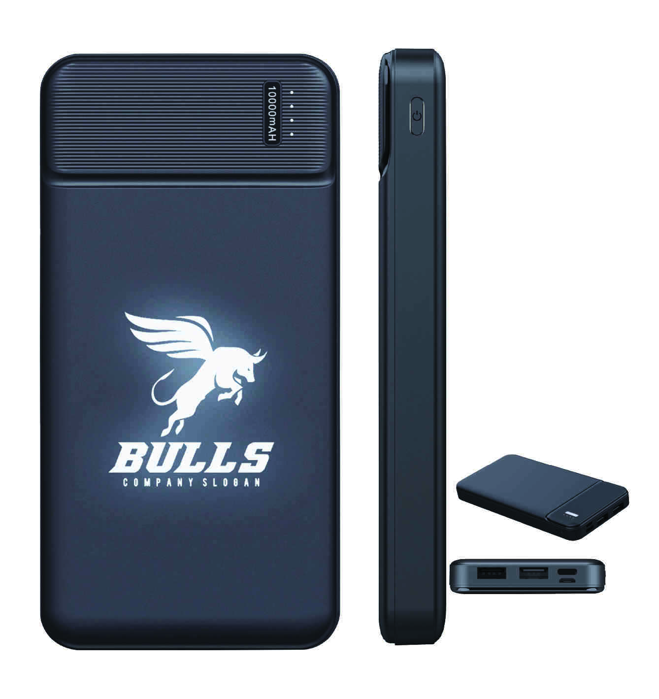 Promosyon Powerbank 10.000 mAh PB-330 | Işıklı Logo Özellikli Taşınabilir Şarj Cihazı