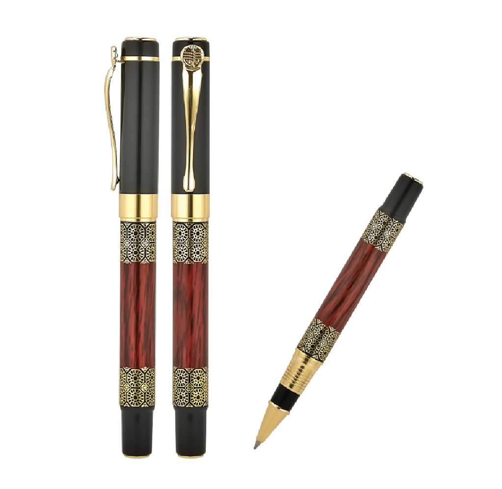 Promosyon Roller Kalem RK-135 | Siyah-Gold, Lazer Baskılı