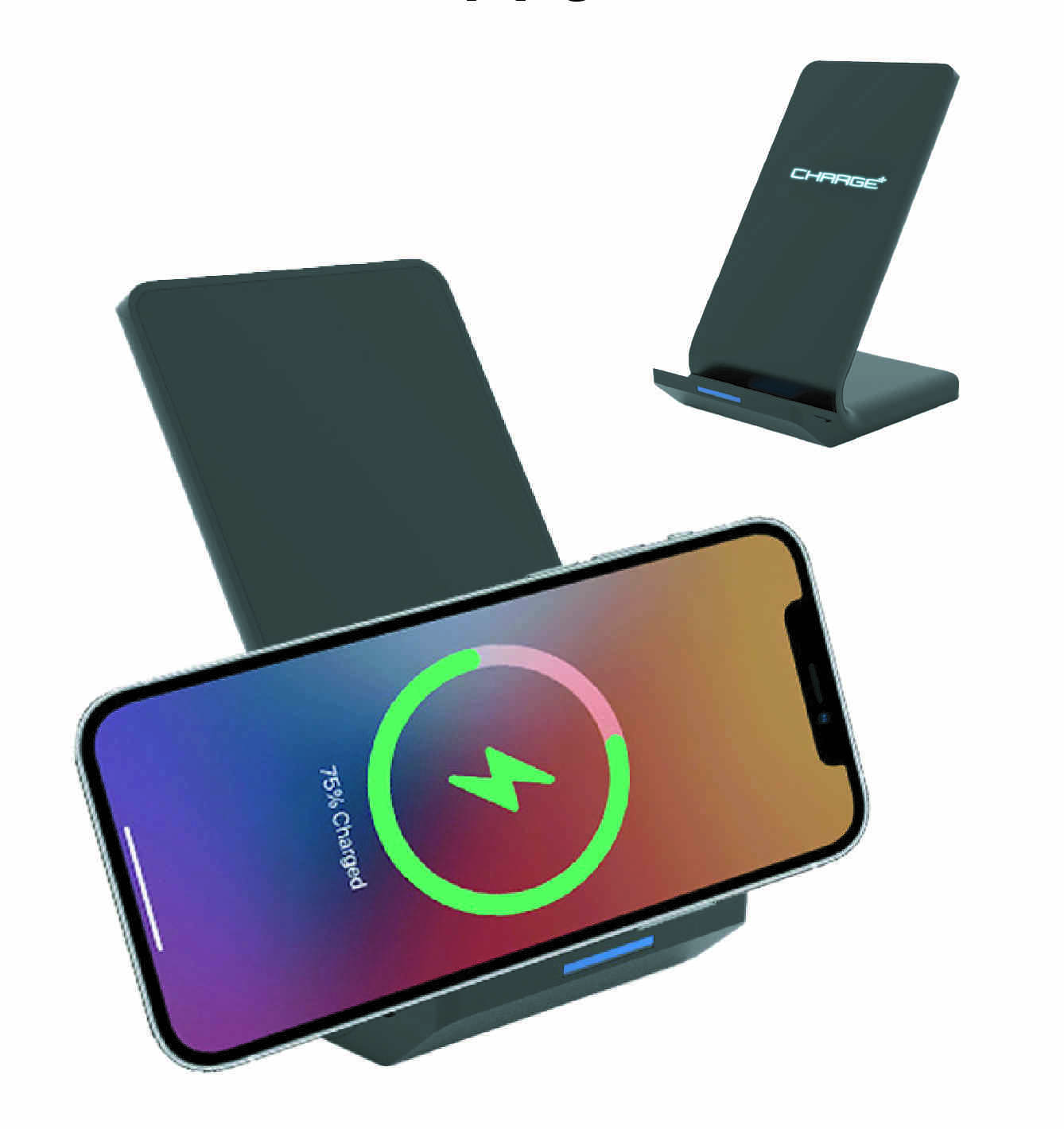 Promosyon Standlı Wireless Şarj PB-410 | Işıklı Logolu 10W Hızlı Şarj Standı