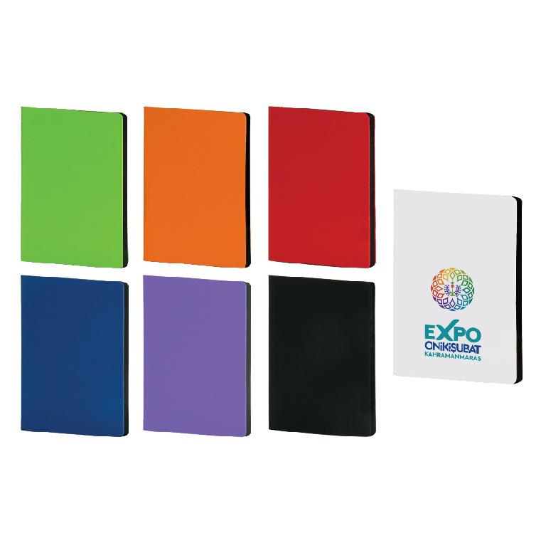 Promosyon Tarihsiz Defter TD-380 | Esnek Yumuşak Kapaklı Siyah Kenarlı Logo Baskılı Defter