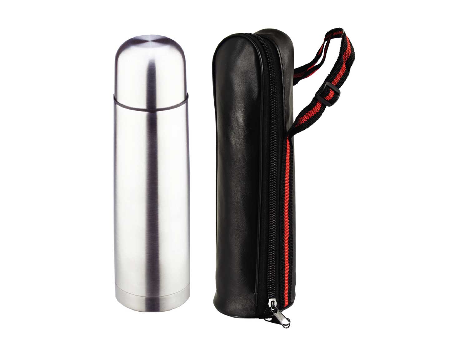 Promosyon Termos 500 ml TK-205 | Deri Kılıflı Lazer Baskılı Şık Termos
