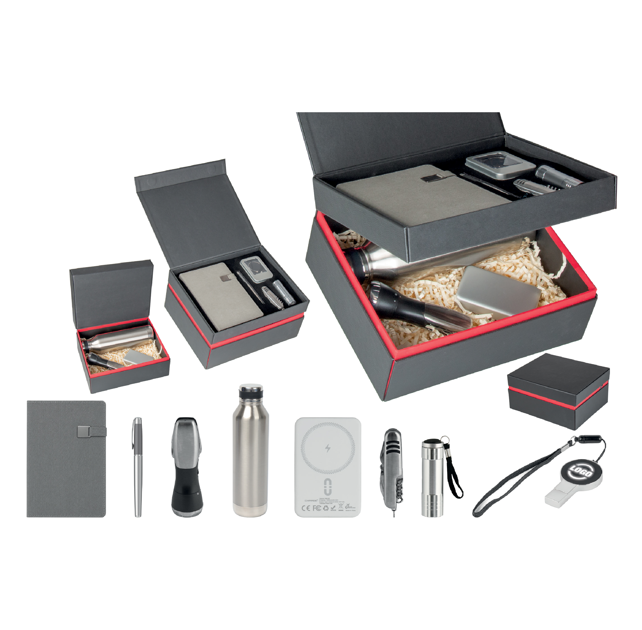 Promosyon VIP Set VIP-125 | Termos, Powerbank ve Defterli Çok Parçalı Kurumsal Hediye Seti