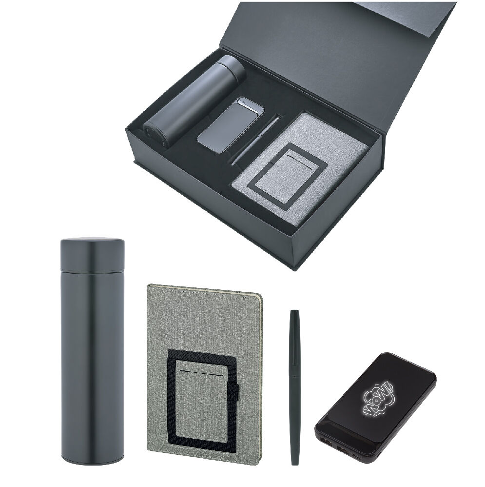 Promosyon VIP Set VIP-160 | Termos, Powerbank, Defter ve Kalemli Kurumsal Hediye Seti