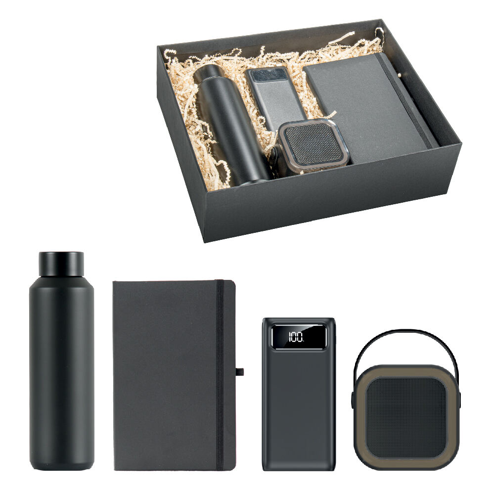 Promosyon VIP Set VIP-340 | Termos, 10.000 mAh Powerbank, Speaker ve Defterli Premium Hediye Seti