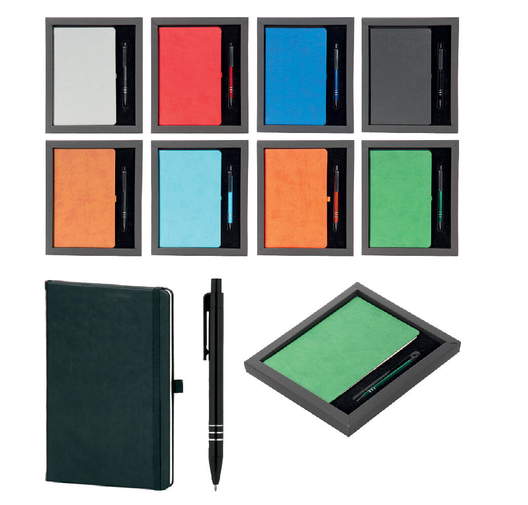 Promosyon VIP Set VIP-400 | Termo Deri 13x21 Defter ve Metal Kalemli Özel Kutulu Kurumsal Hediye