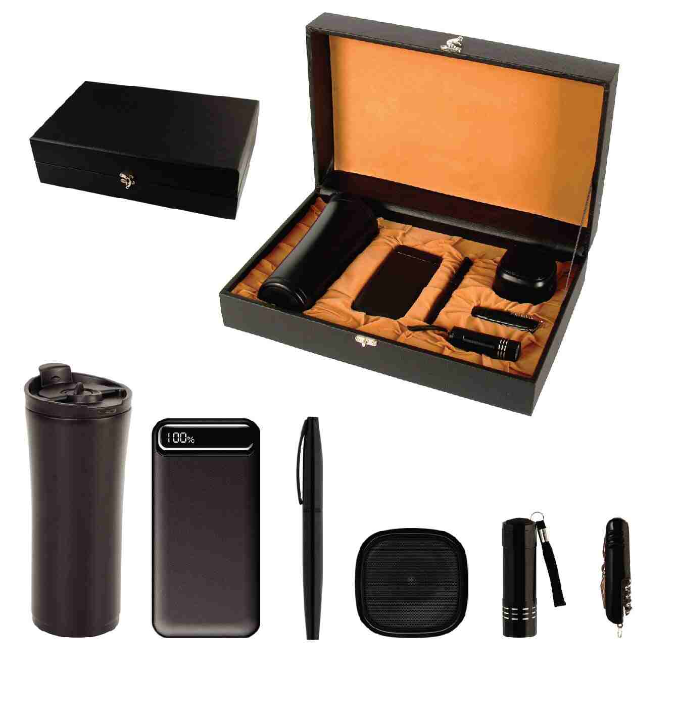 Promosyon VIP Set VIP-430 | Termos, Powerbank, Bluetooth Speaker ve Premium Kurumsal Hediye Seti