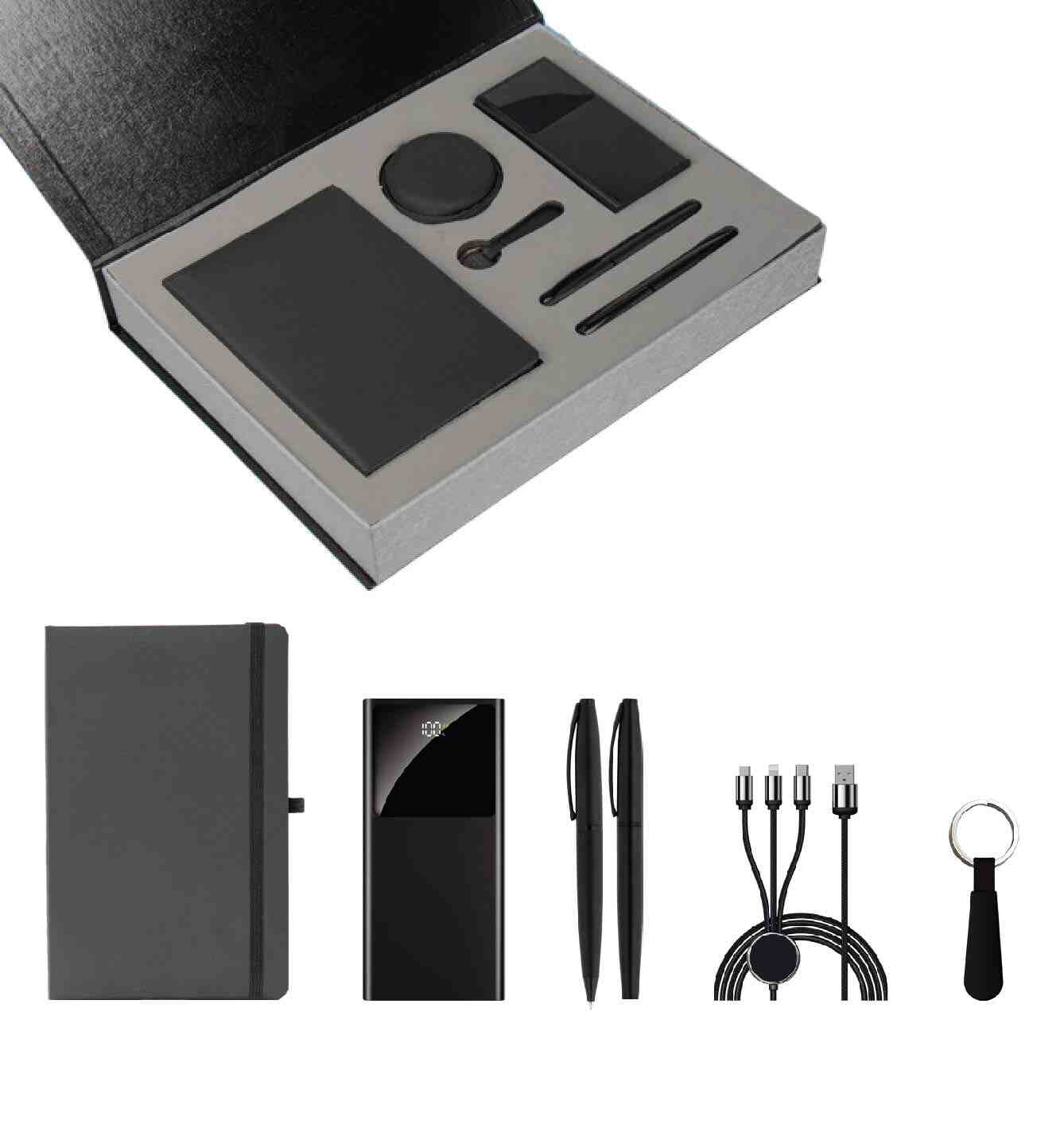 Promosyon VIP Set VIP-450 | Powerbank, Defter, Kalem ve Aksesuar İçeren Premium Kurumsal Hediye Seti